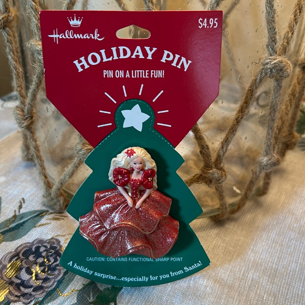 Vintage Hallmark Holiday Barbie Pin